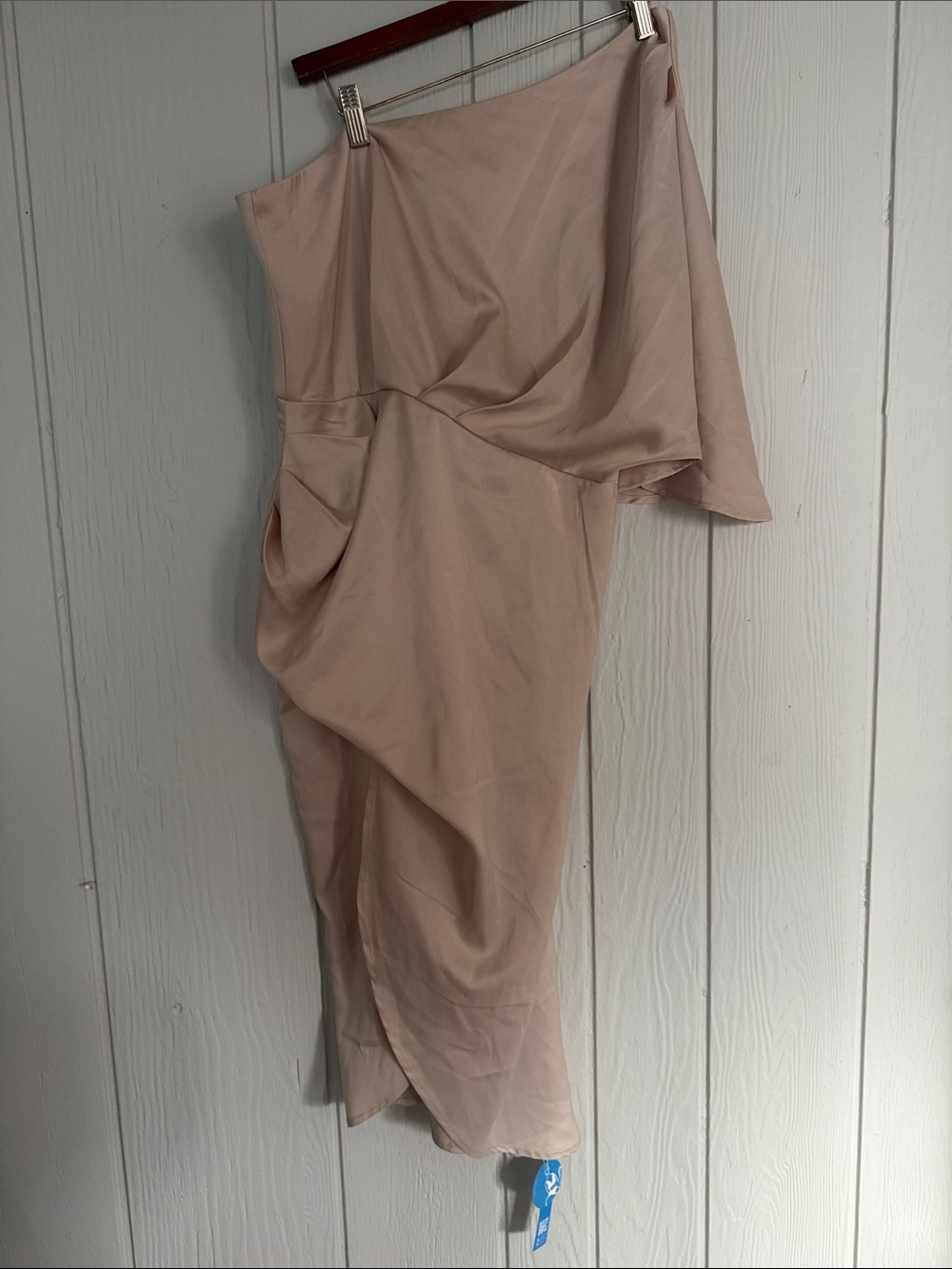 CUPSHE One-Shoulder Pink Asymmetric Draped Dress